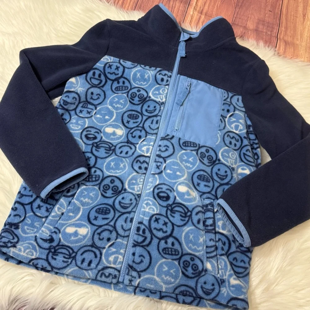 Jumping Beans Blue Zip Up Fleece Jacket - Boys Size 8